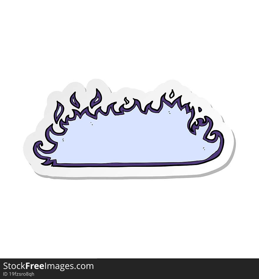 sticker of a cartoon spooky fire border