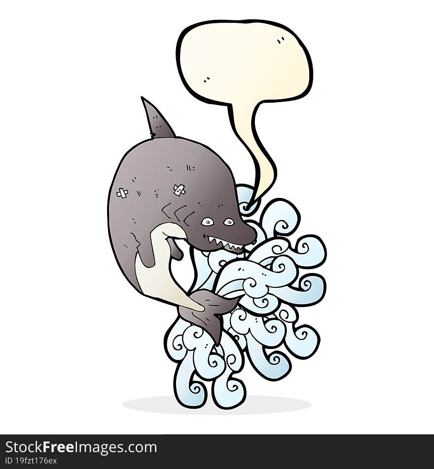 cartoon shark with speech bubble