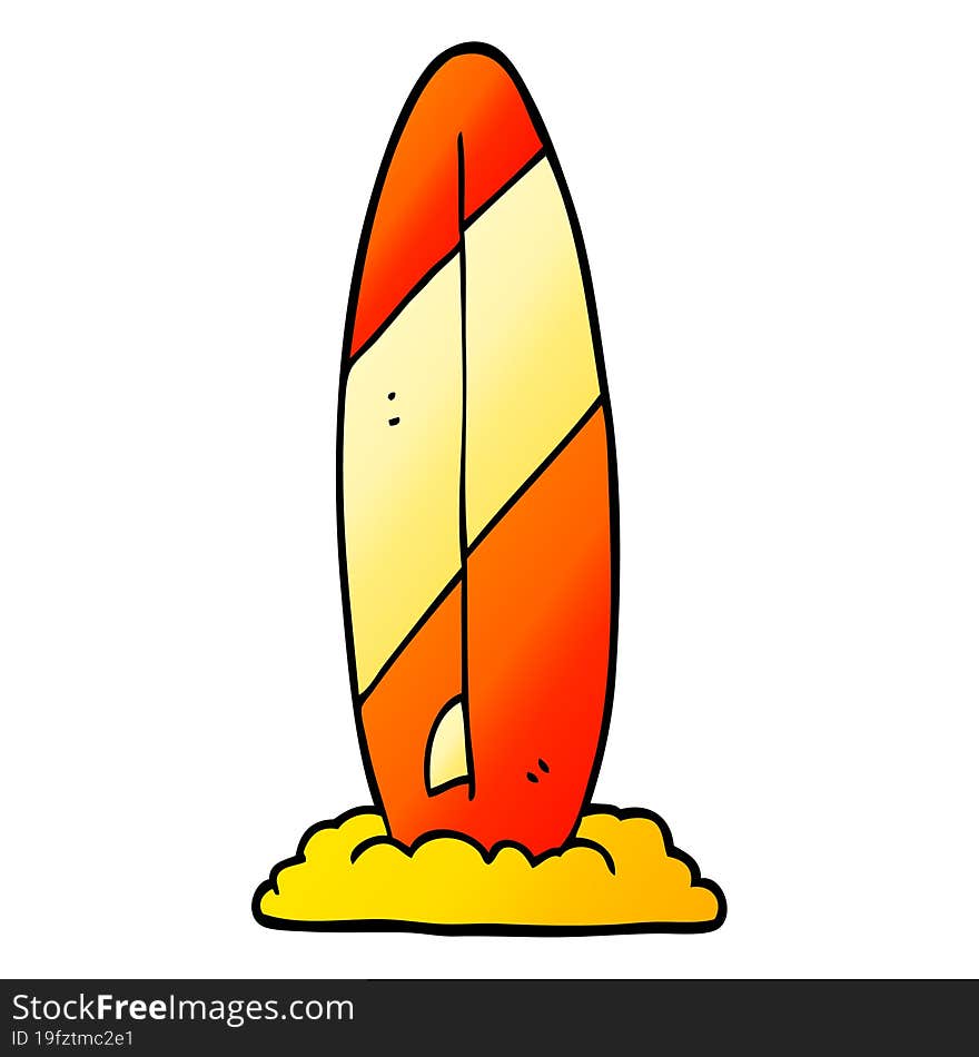 vector gradient illustration cartoon surf board