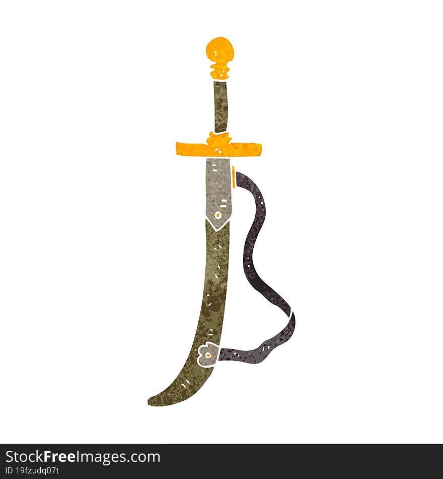 retro cartoon sword