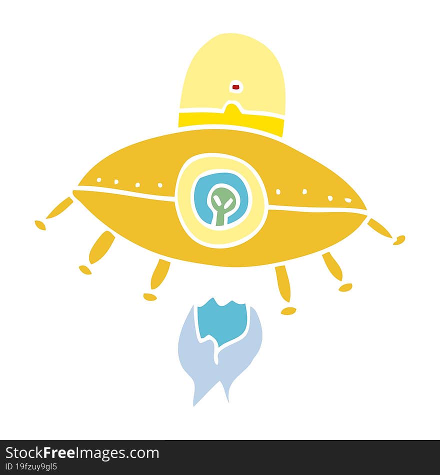 Cartoon Doodle Alien Spaceship