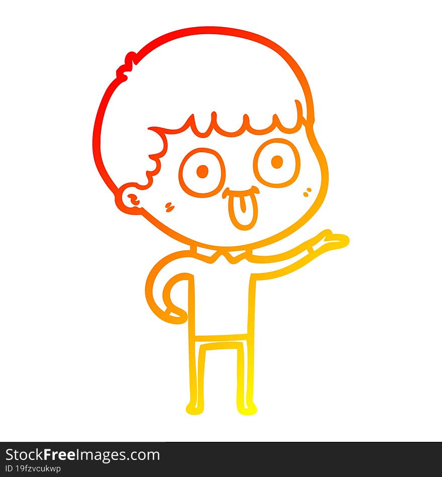 warm gradient line drawing cartoon man staring