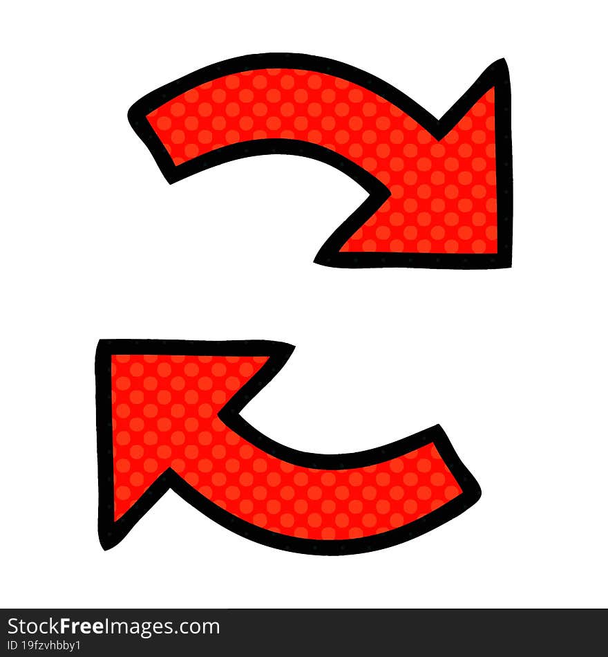 comic book style cartoon of a directional arrow