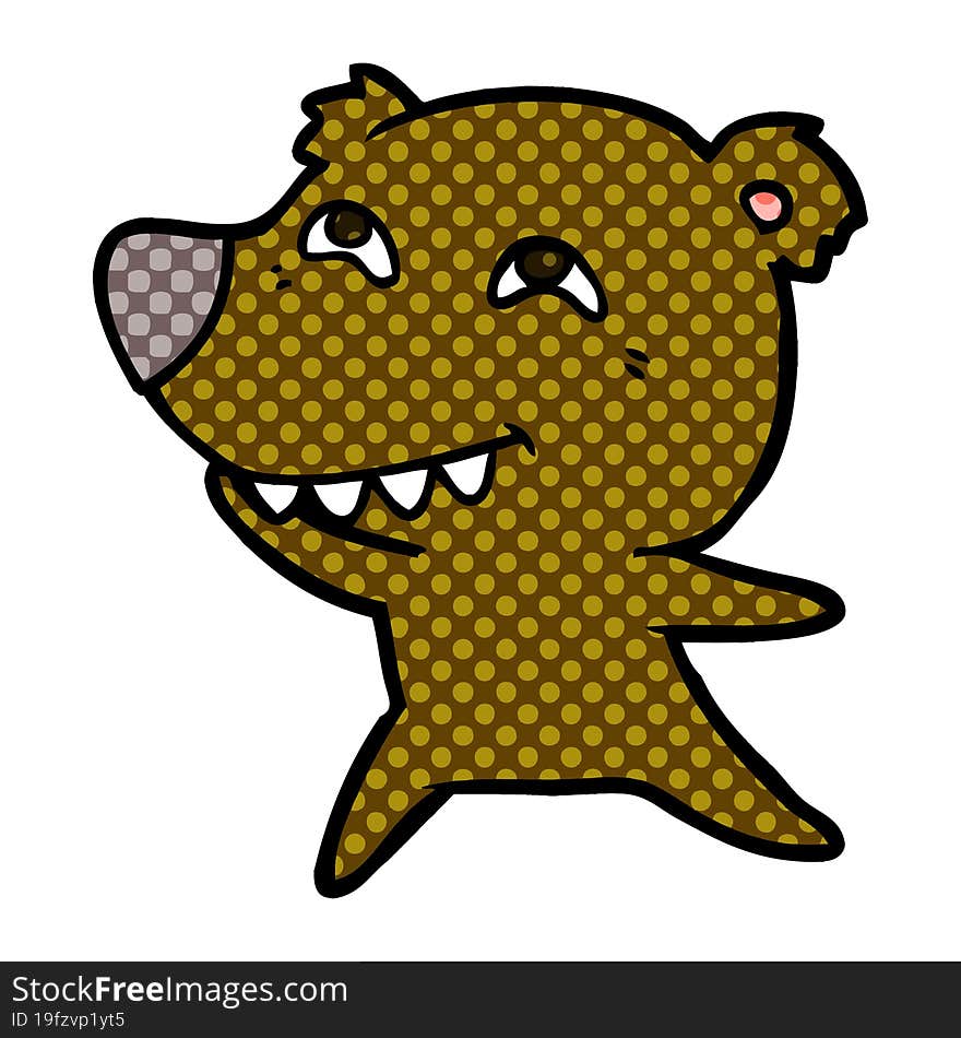 cartoon bear showing teeth. cartoon bear showing teeth