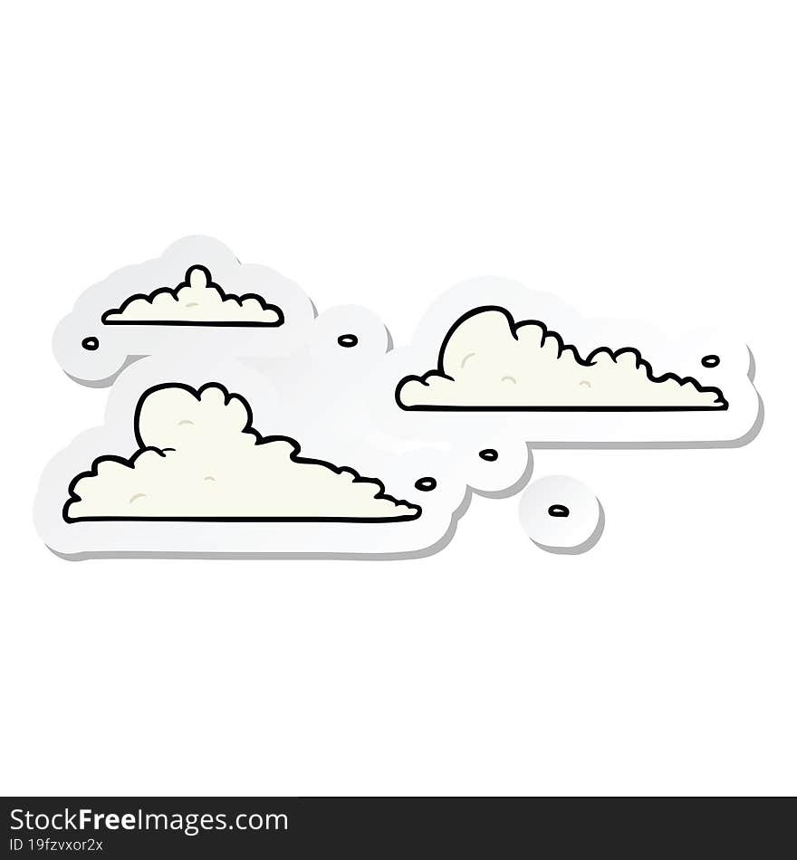 Sticker Of A Cartoon Clouds