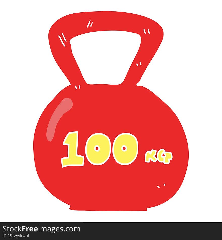 flat color illustration of a cartoon 10kg kettle bell weight