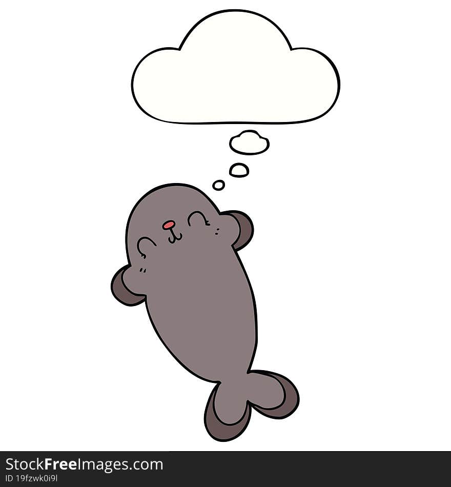 cartoon seal and thought bubble