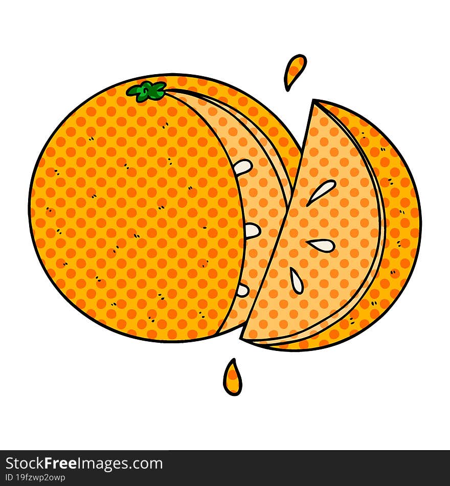 cartoon orange slice. cartoon orange slice