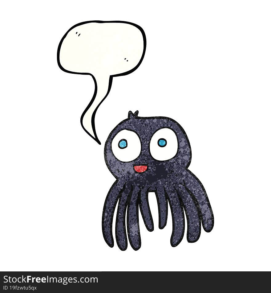 Speech Bubble Textured Cartoon Spider