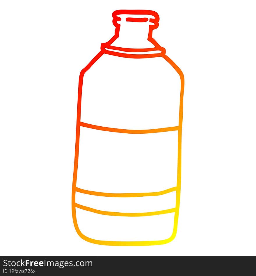 warm gradient line drawing cartoon water bottle