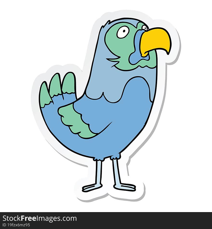 sticker of a cartoon parrot