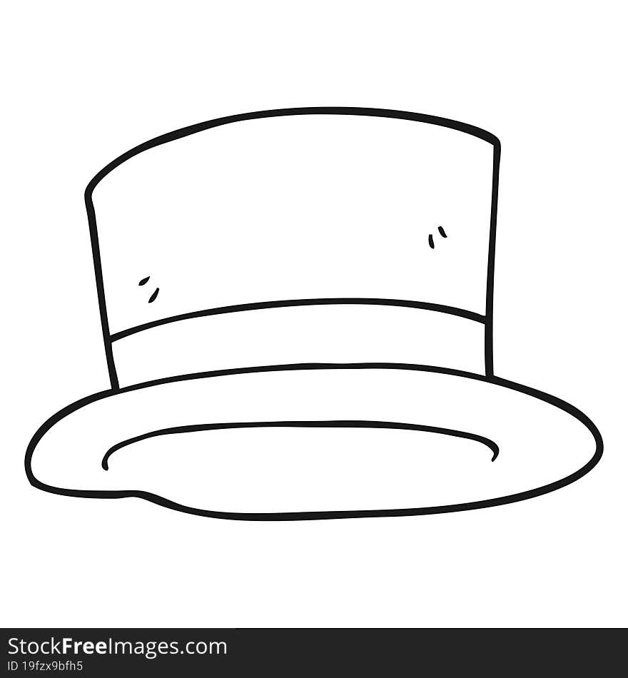 Black And White Cartoon Top Hat