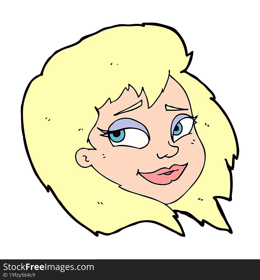 Cartoon Happy Female Face