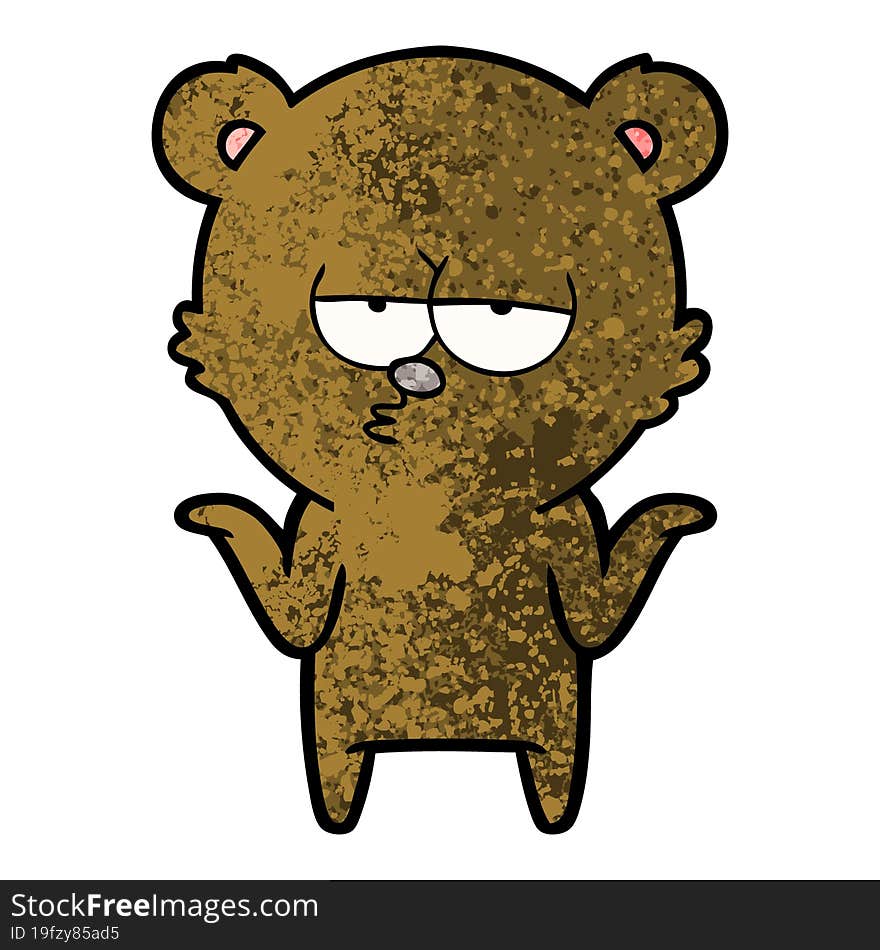 bored bear cartoon shrugging. bored bear cartoon shrugging