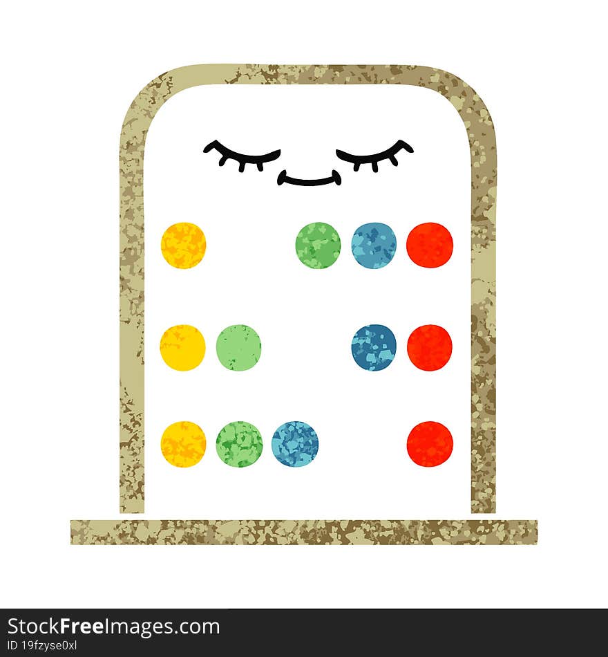 Retro Illustration Style Cartoon Abacus