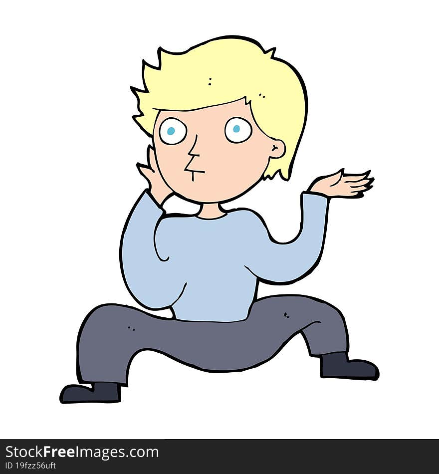 Cartoon Boy Doing Crazy Dance