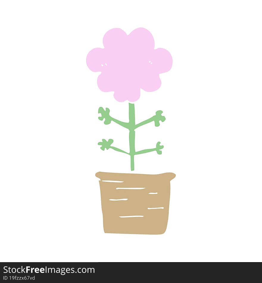 cute flat color style cartoon flower