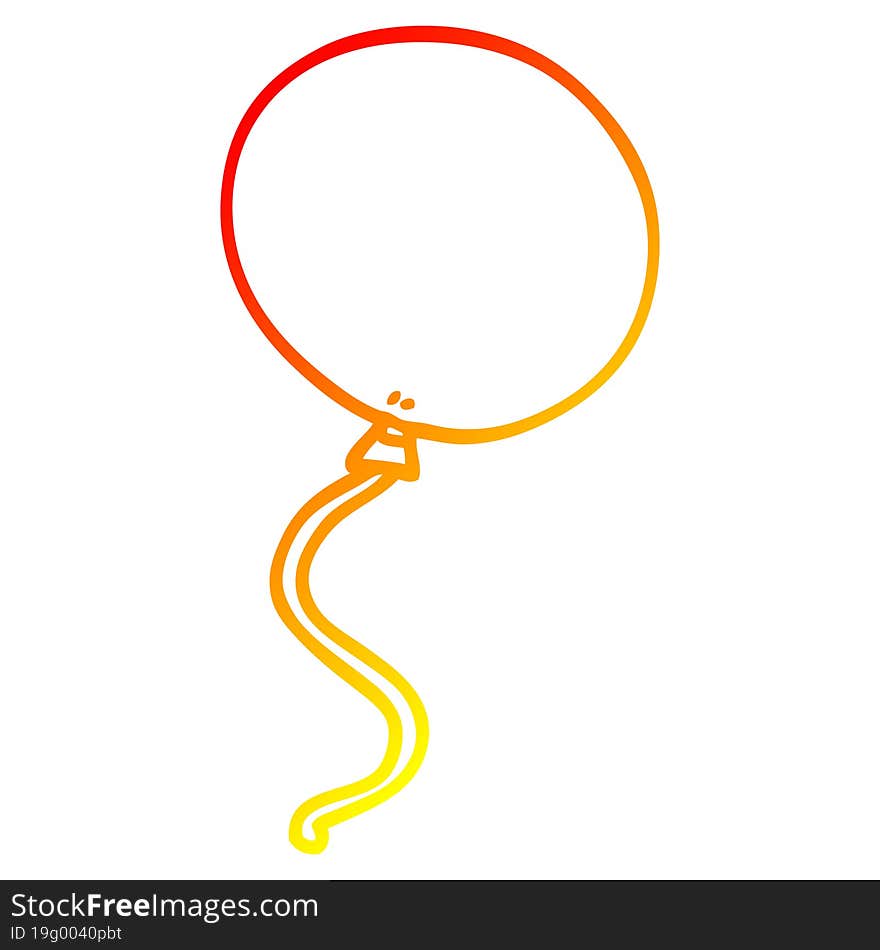 Warm Gradient Line Drawing Cartoon Balloon