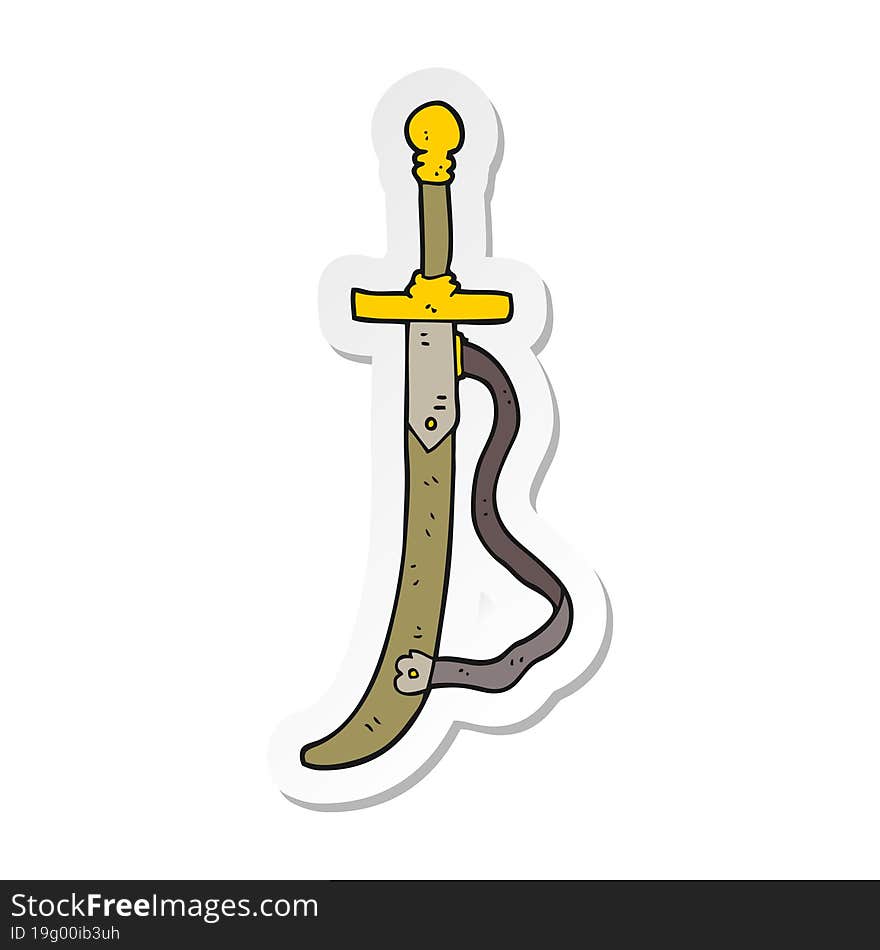 sticker of a cartoon sword