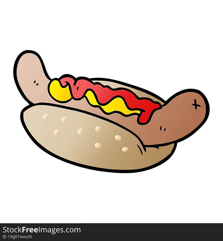 cartoon fresh tasty hot dog. cartoon fresh tasty hot dog