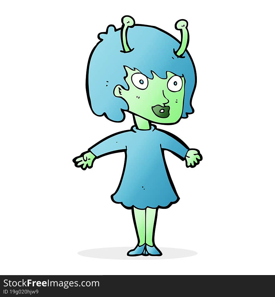 cartoon alien woman