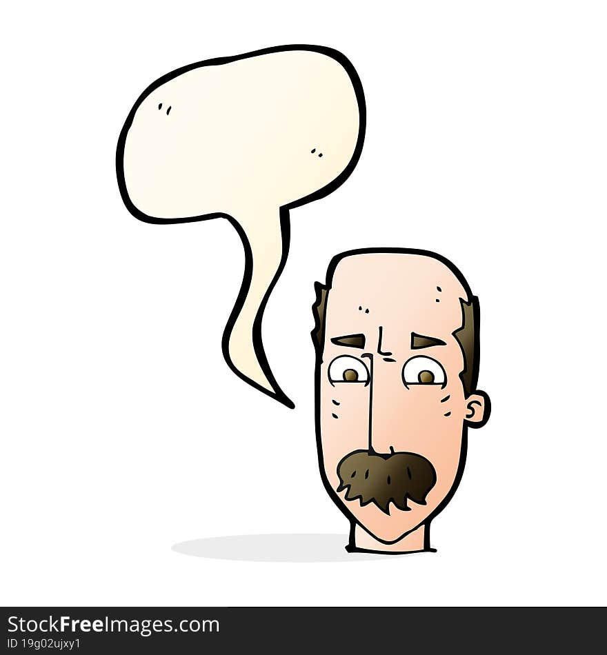 Cartoon Annnoyed Old Man With Speech Bubble