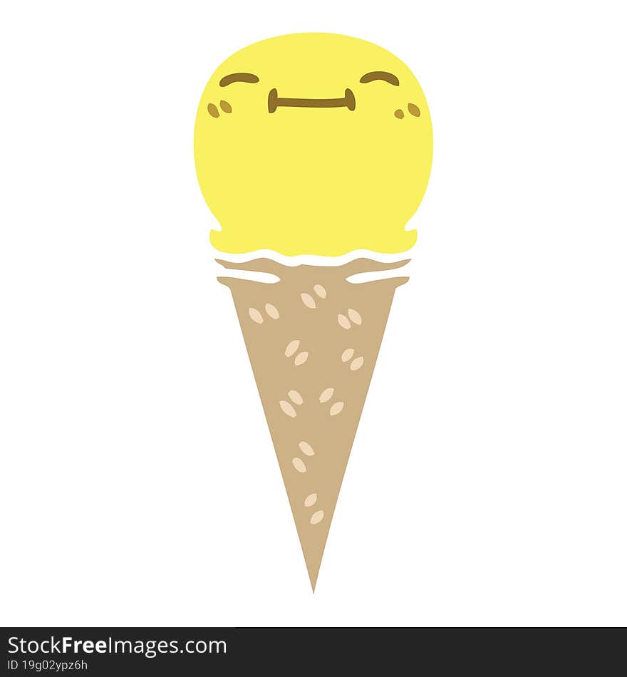 quirky hand drawn cartoon happy ice cream