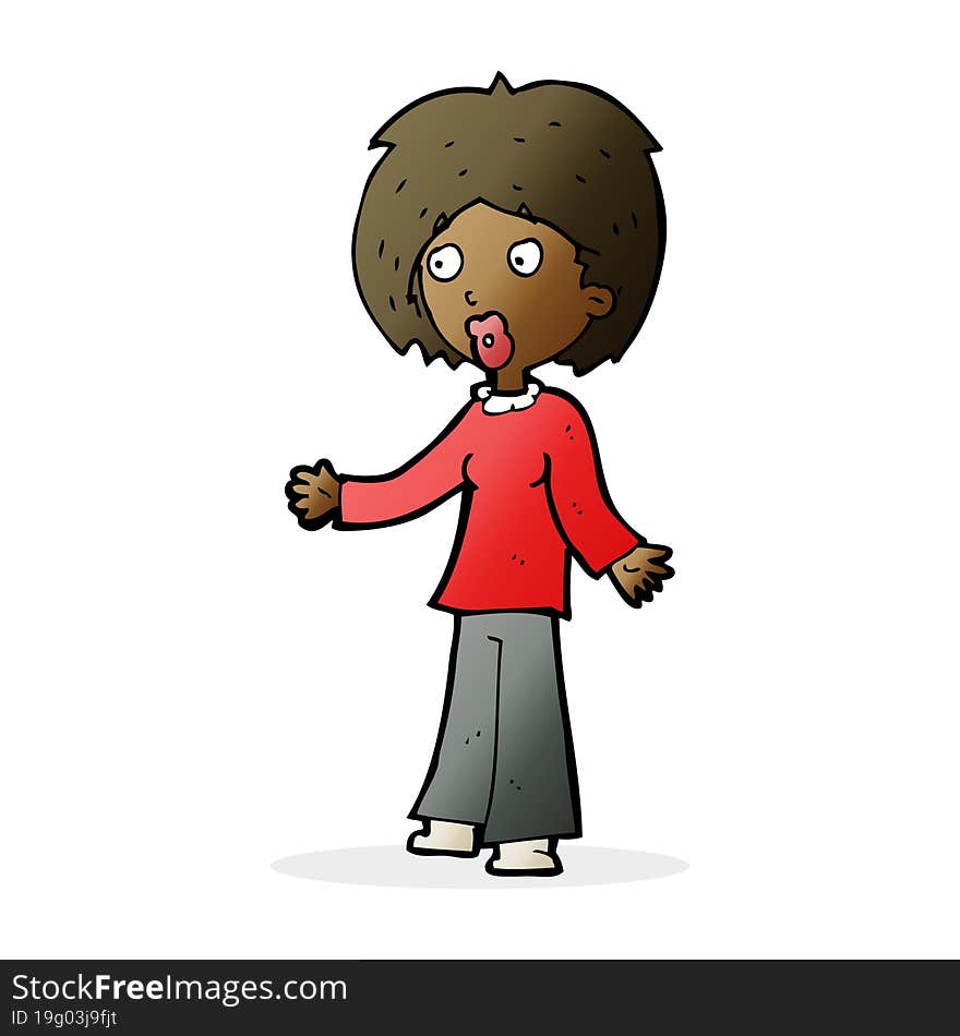 cartoon surprised woman