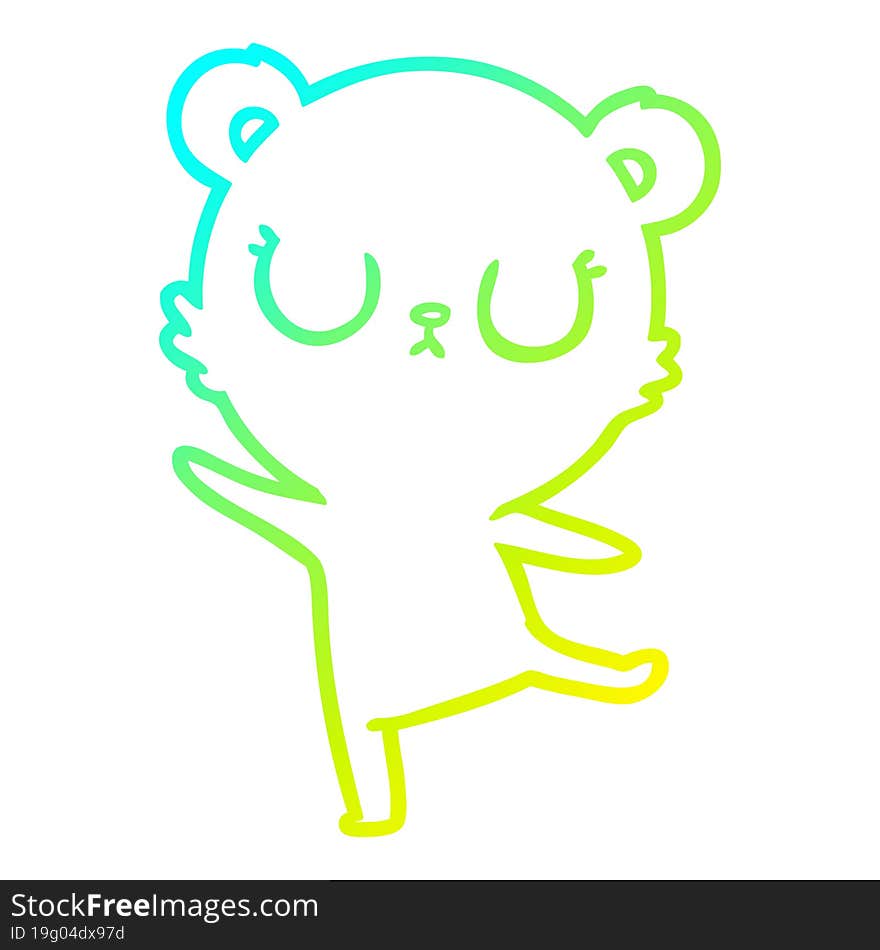 cold gradient line drawing peaceful cartoon polar bear