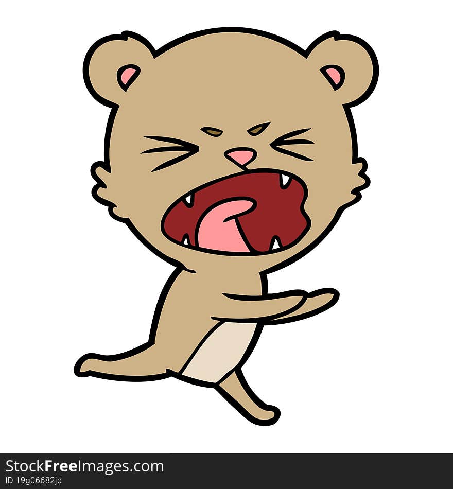 angry cartoon bear shouting. angry cartoon bear shouting