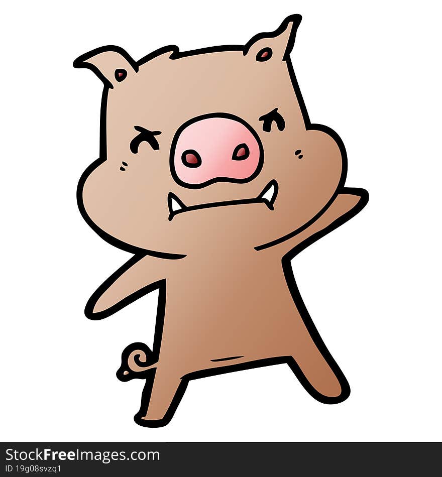 angry cartoon pig. angry cartoon pig