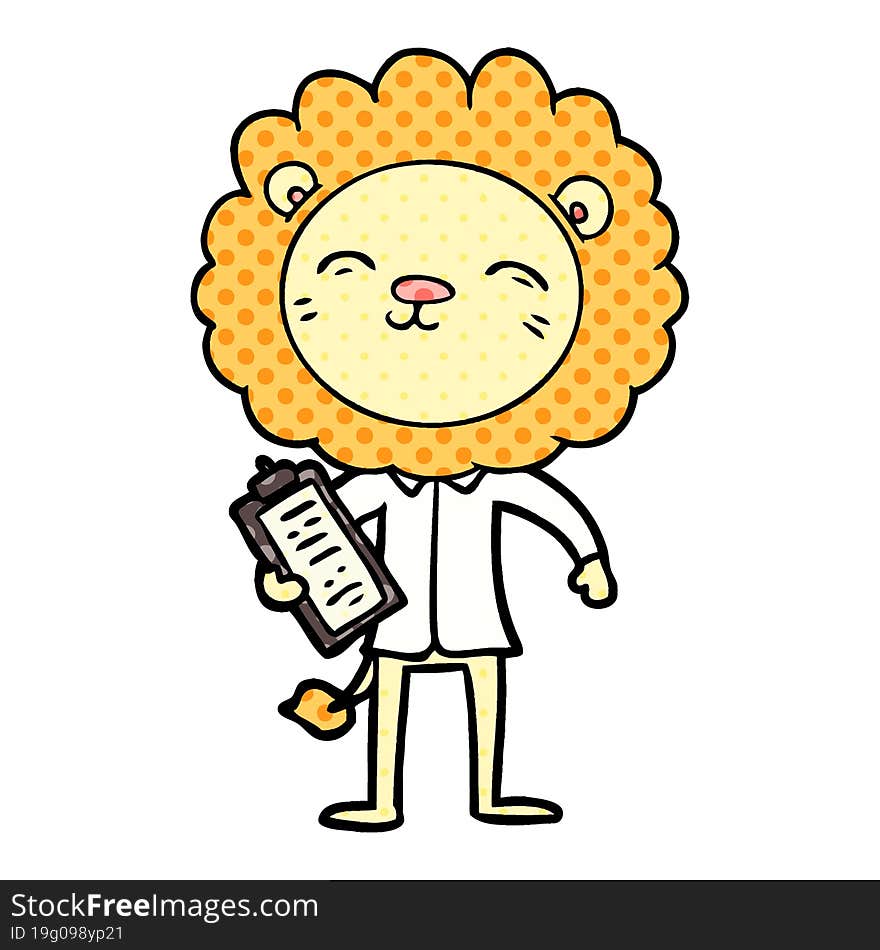 cartoon lion in business clothes. cartoon lion in business clothes