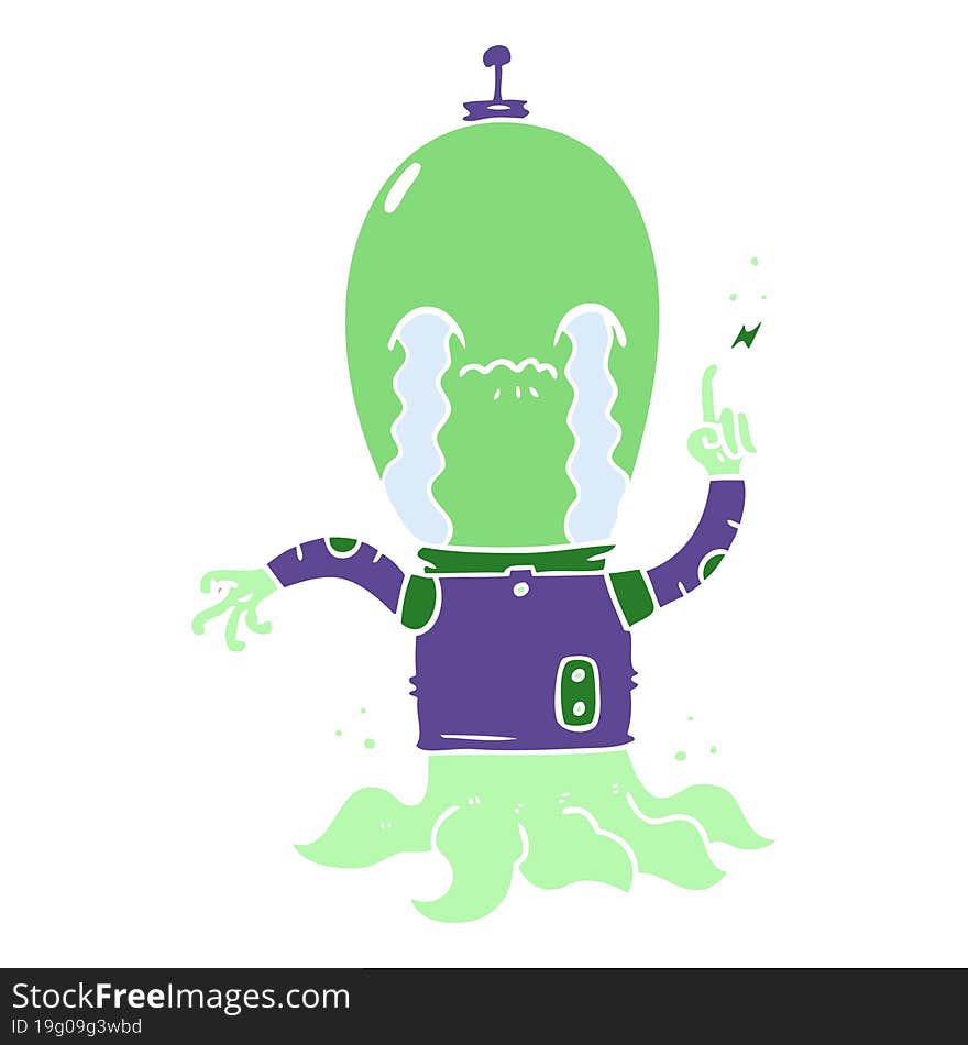 Flat Color Style Cartoon Alien