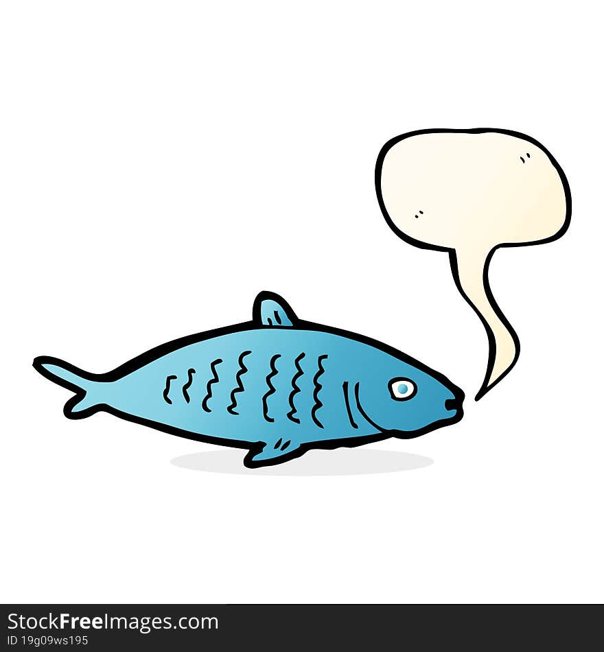 cartoon fish with speech bubble