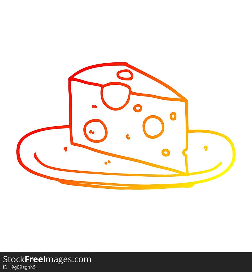 warm gradient line drawing cartoon cheese