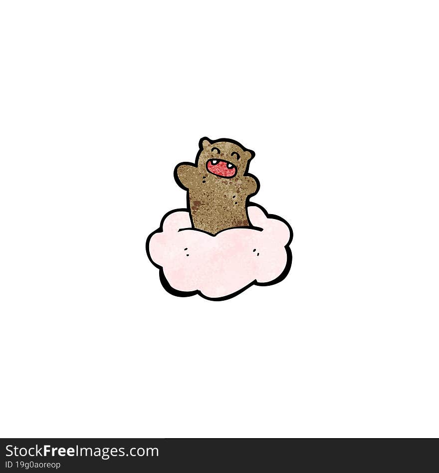 cartoon bear on cloud