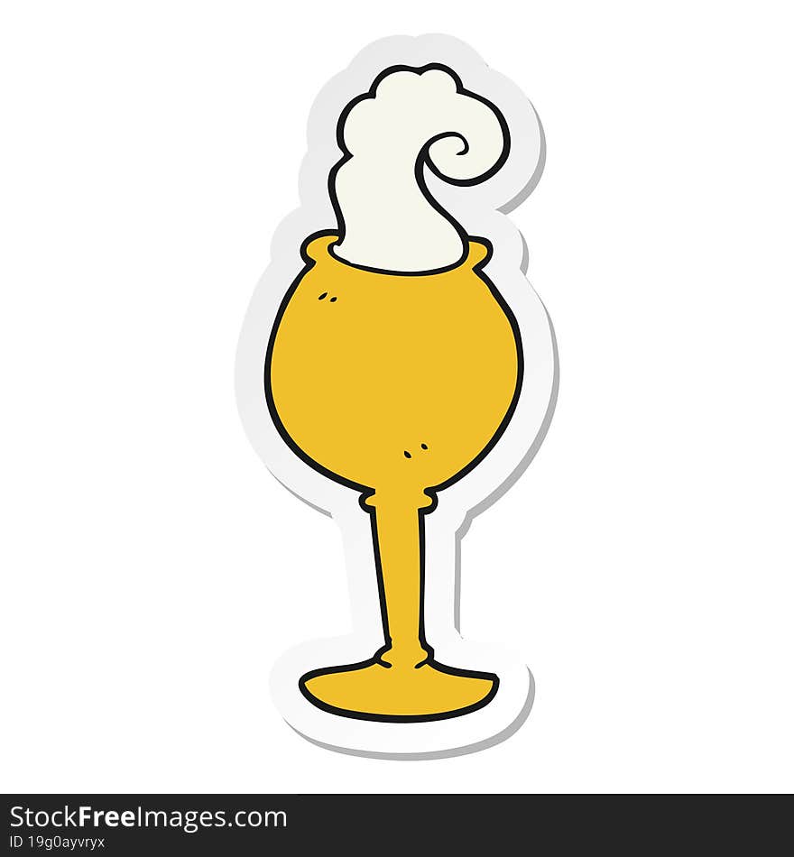 sticker of a cartoon magic goblet