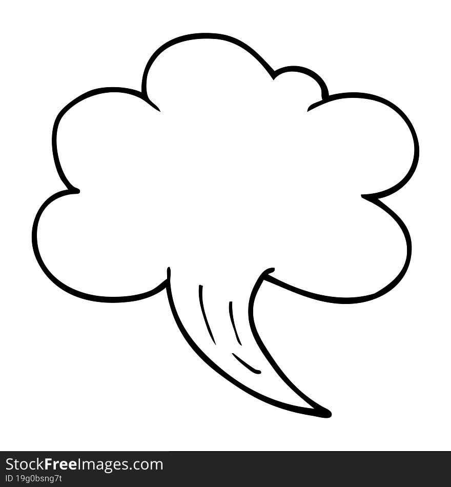 line drawing cartoon whooshing cloud