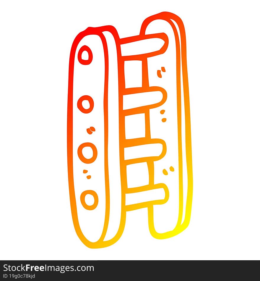 warm gradient line drawing cartoon tall ladder