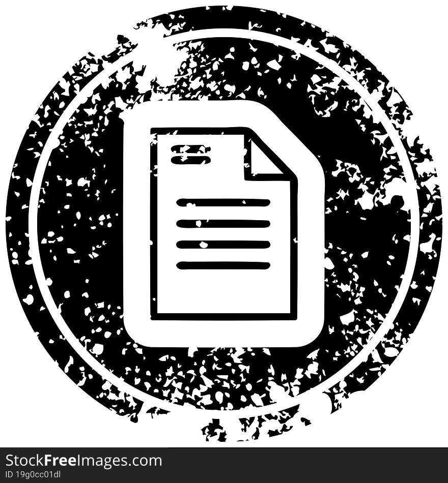 official document distressed icon