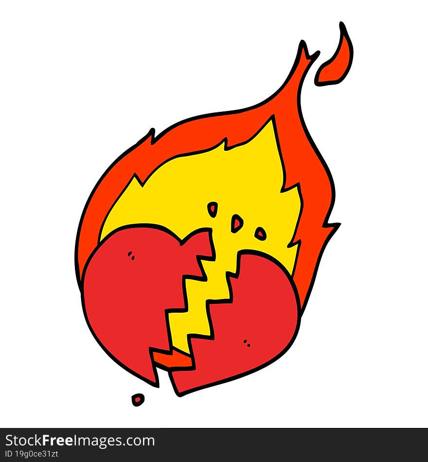 Cartoon Flaming Heart