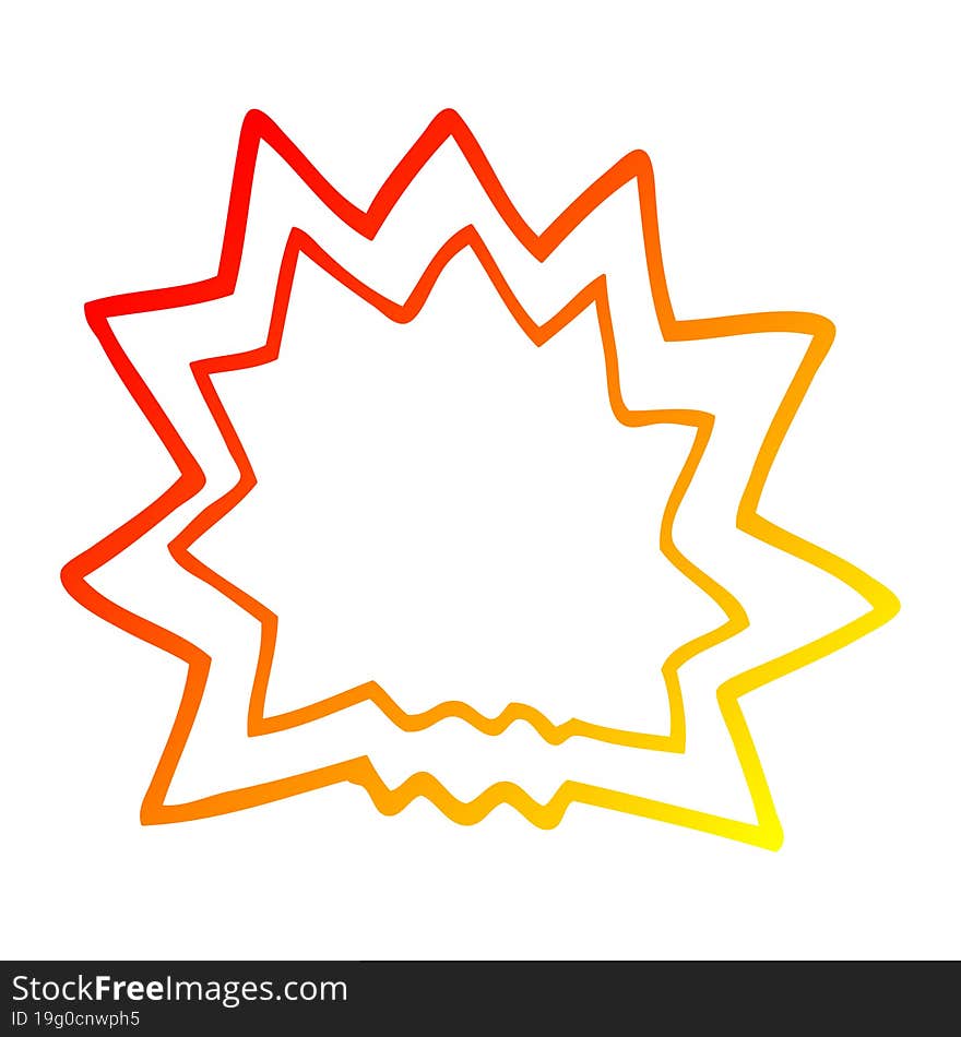 warm gradient line drawing cartoon explosion