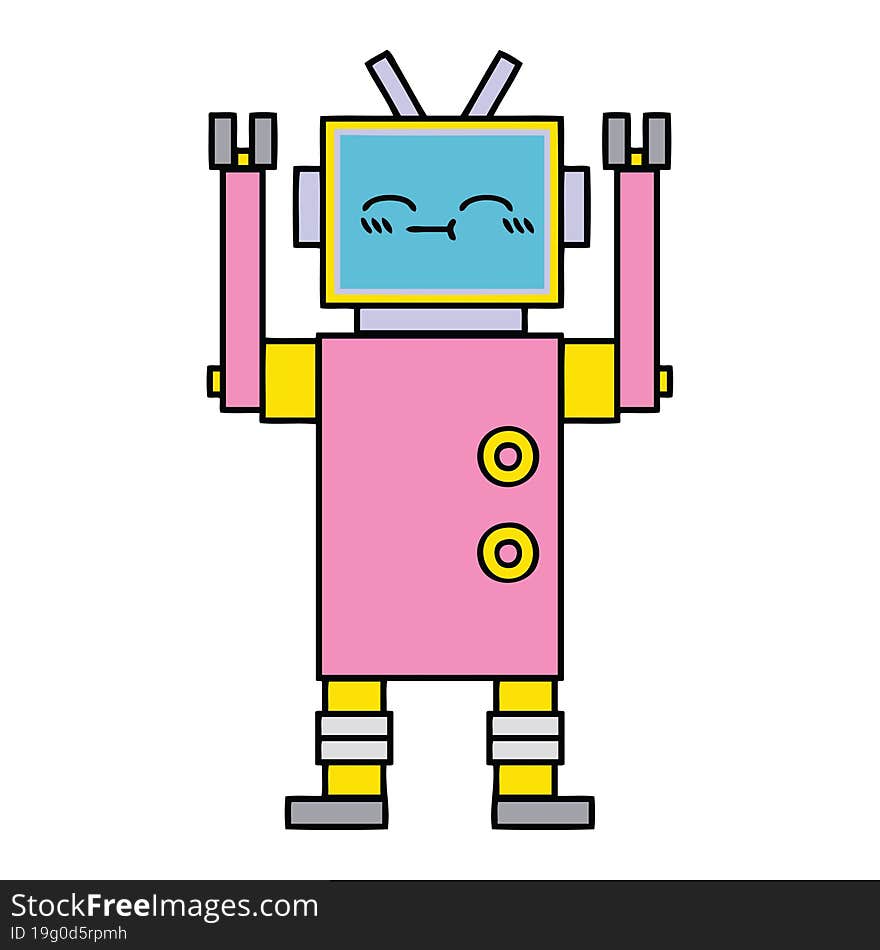 cute cartoon of a robot. cute cartoon of a robot