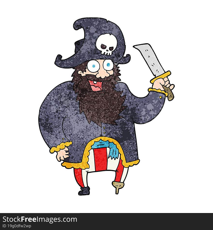 textured cartoon pirate captain