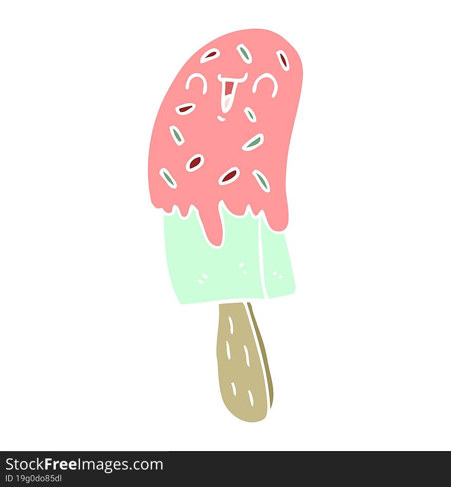 flat color style cartoon ice lolly