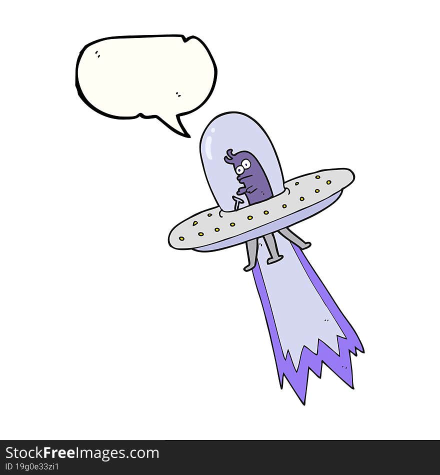 speech bubble cartoon flying saucer