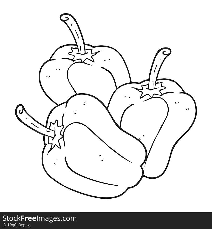 Black And White Cartoon Peppers