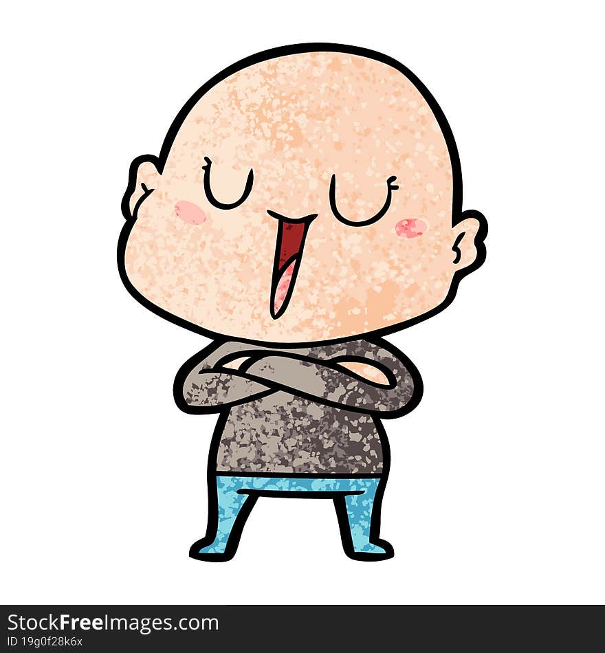 happy cartoon bald man. happy cartoon bald man