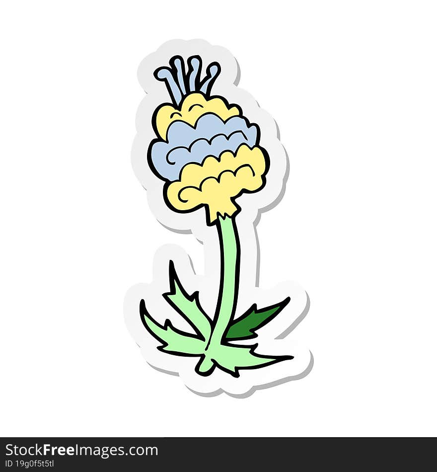 sticker of a cartoon flower