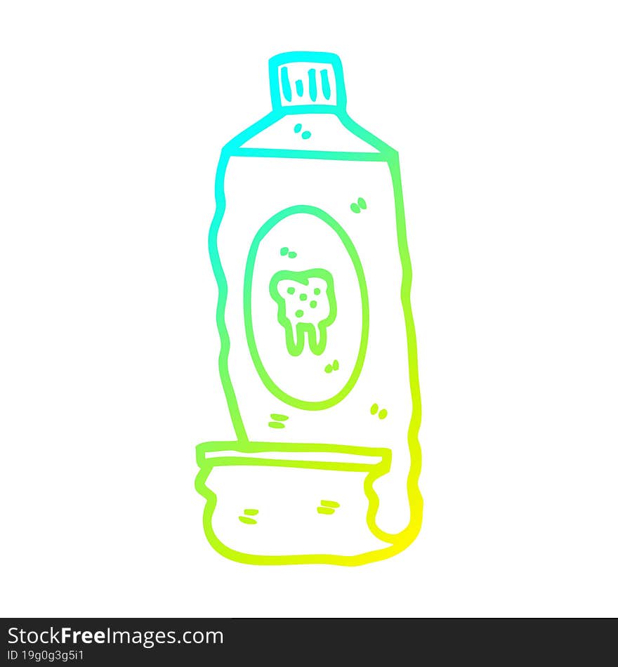 Cold Gradient Line Drawing Cartoon Toothpaste